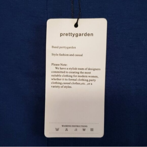 New Women's Pretty Garden Dress Blue Size Medium Long Sleeve - Picture 7 of 13